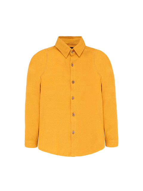 

Nick&Jess Boys Yellow Regular Fit Solid Casual Shirt