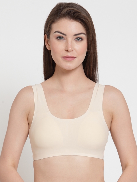 

Laceandme Nude-Coloured Solid Non-Wired Lightly Padded Bralette Bra 6005