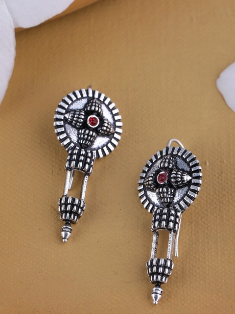 

Voylla Silver-Toned Contemporary Studs
