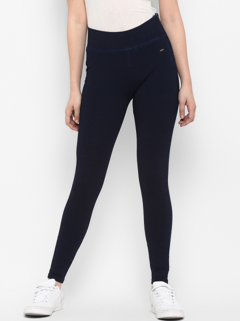 

FOSH Women Navy Blue Solid High-Rise Skinny-Fit Jegging