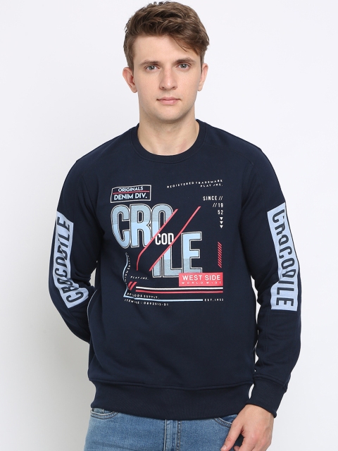 

Crocodile Men Navy Blue Printed Sweatshirt
