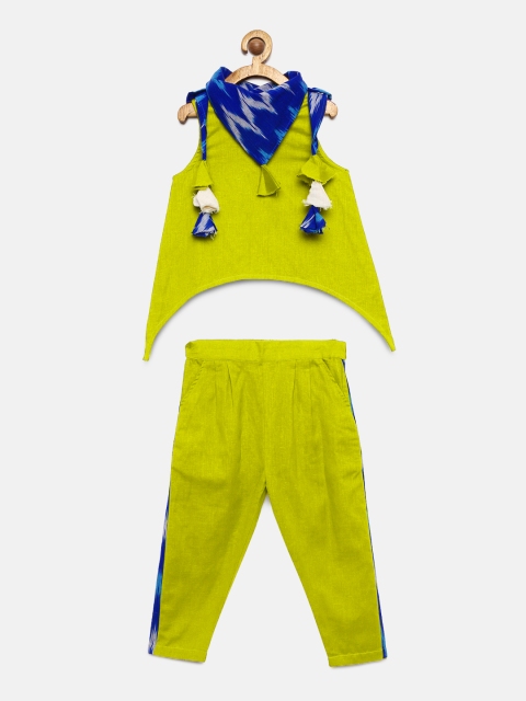 

Tutus By Tutu Girls Lime Green & Blue Solid Top with Pyjamas