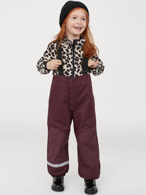 

H&M Girls Maroon Outdoor Trousers with Braces