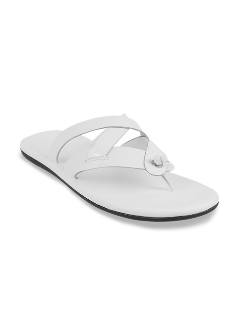 

Mochi Men White Leather Comfort Sandals