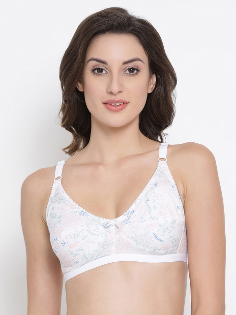 

Clovia White Printed Non-Wired Non Padded Everyday Bra BR0185G1832B