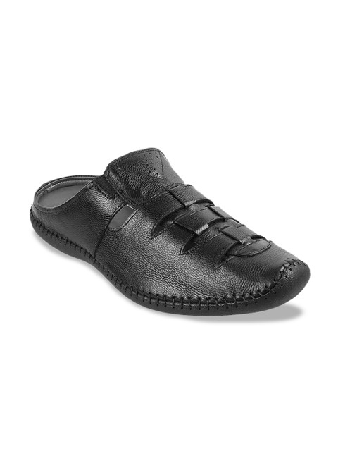 

Mochi Men Black Leather Sandals