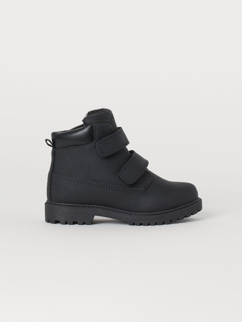 

H&M Boys Black Boots with Hook/Loop Fasteners