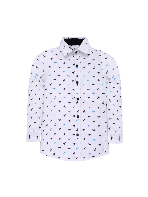 

Nick&Jess Boys White Regular Fit Printed Casual Shirt