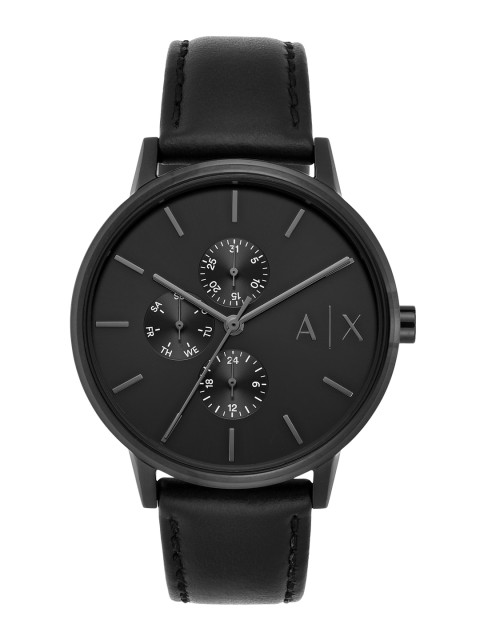 

Armani Exchange Men Black Leather Analogue Watch AX2719I