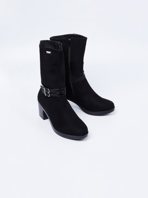 

Ginger by Lifestyle Women Black Solid Heeled Boots
