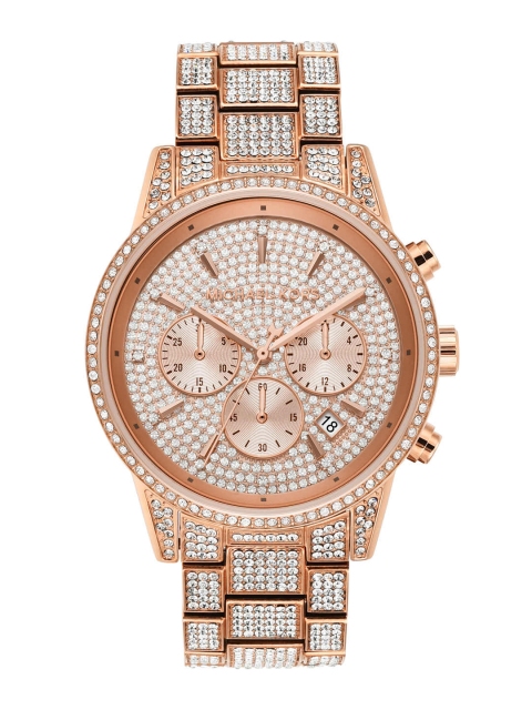 

Michael Kors Women Rose Gold Analogue Chronograph Watch MK6748