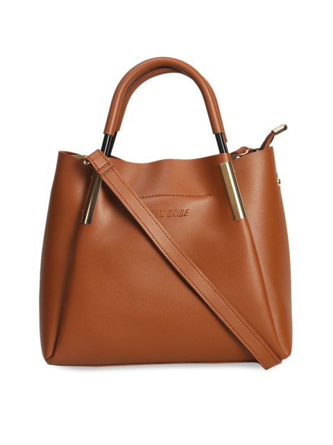 

LEGAL BRIBE Tan Solid Handheld Bag