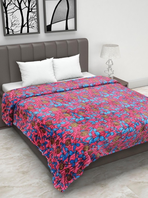 

Status Pink Floral Mild Winter 150 GSM Double Bed Blanket