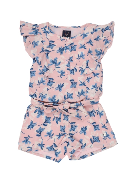 

Allen Solly Junior Girls Pink Printed Playsuit
