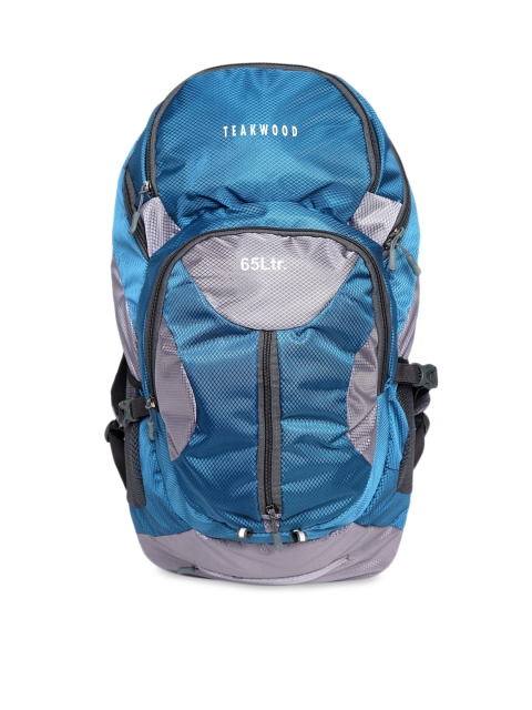 

Teakwood Leathers Unisex Blue & Grey Colourblocked Medium Rucksack