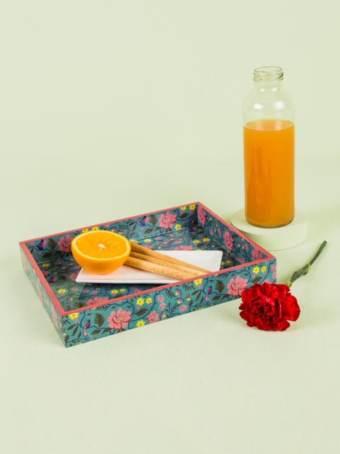 

Chumbak Tranquil Waters Blue & Pink Serving Tray