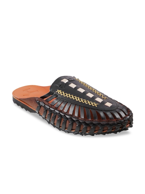

Mochi Men Black Leather Comfort Sandals