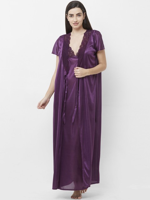 

FashionRack Purple Solid Nightdress