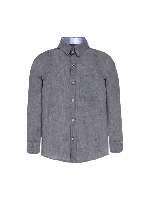 

Nick&Jess Boys Grey Regular Fit Solid Casual Shirt