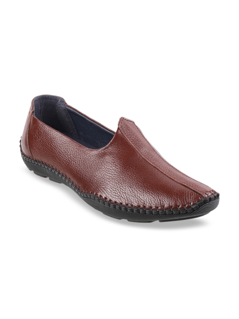 

Mochi Men Maroon Leather Shoe Style Sandals