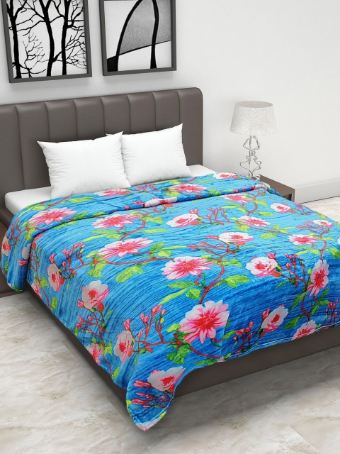 

Status Blue Floral Mild Winter 150 GSM Double Bed Blanket