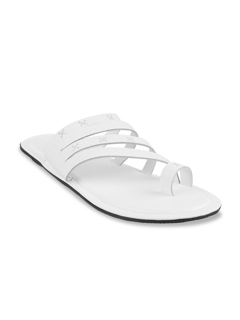 

Mochi Men White Leather Comfort Sandals