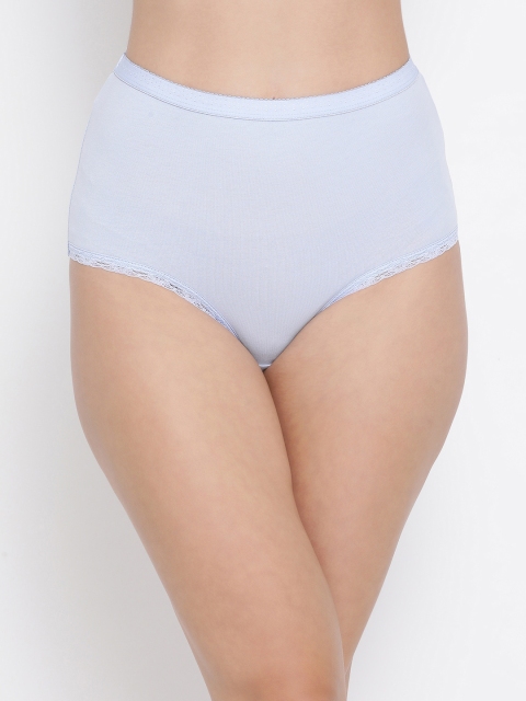 

Clovia Women Blue Solid Laced High-Rise Hipster Briefs PN3322P03S