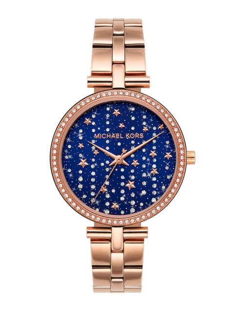 

Michael Kors Women Rose Gold & Navy Blue Analogue Watch MK4451I