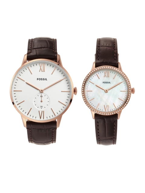 

Fossil The Andy And Addison His & Her White Analogue Watch Gift Set FS5564SET