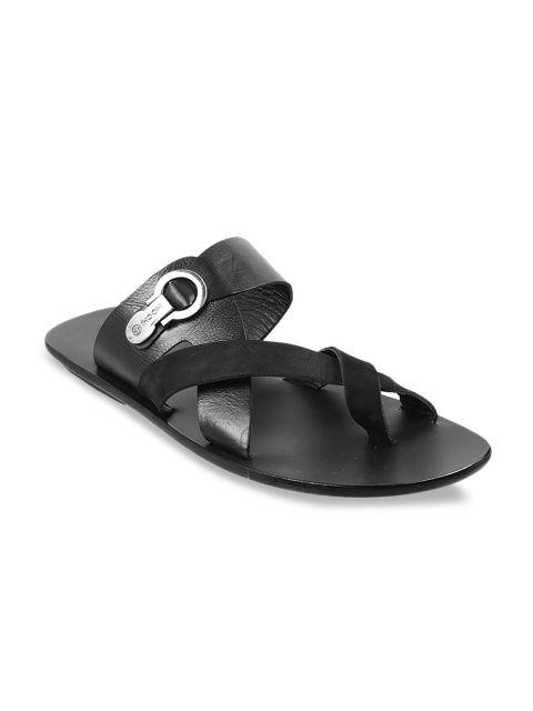 

Mochi Men Black Leather Comfort Sandals