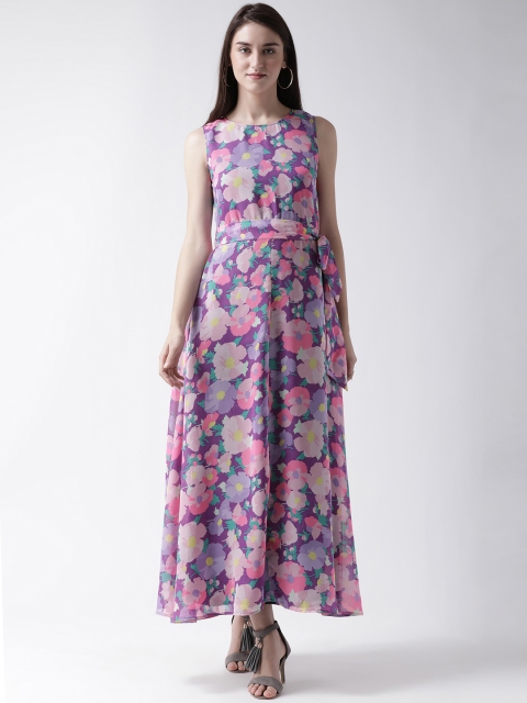 

MsFQ Women Purple Floral Printed Maxi Dress