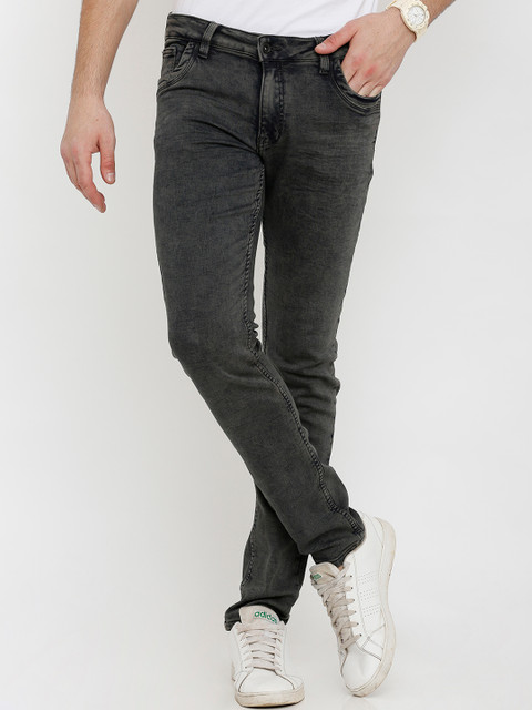 

Rex Straut Jeans Men Grey Skinny Fit Mid-Rise Clean Look Stretchable Jeans