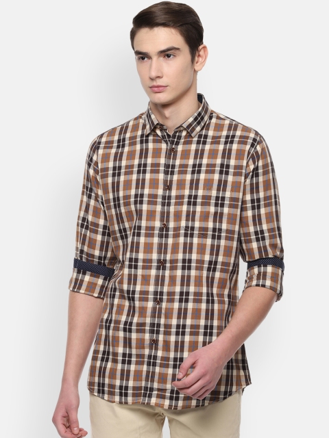 

Van Heusen Sport Men Brown & Black Slim Fit Checked Casual Shirt