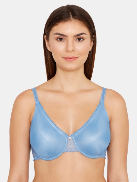 

Zivame Blue Solid Underwired Non Padded Minimizer Bra