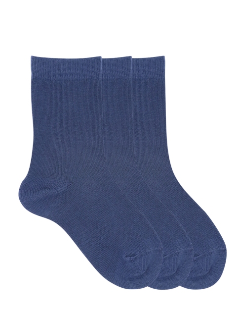 

Mustang Kids Pack of 3 Blue Solid Calf-Length Socks
