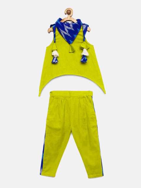 

Tutus By Tutu Girls Lime Green & Blue Solid Top with Pyjamas