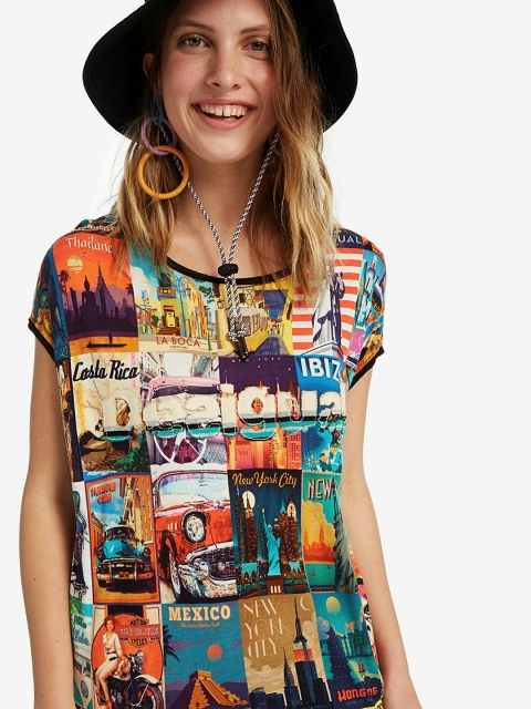 

Desigual Women Multicoloured Printed Top, Multi