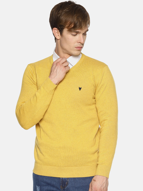 

BLACK BUCK Men Yellow Solid Sweater