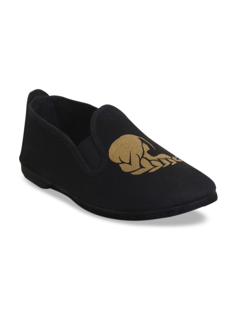 

SCENTRA Unisex Black & Beige Slip-On Sneakers