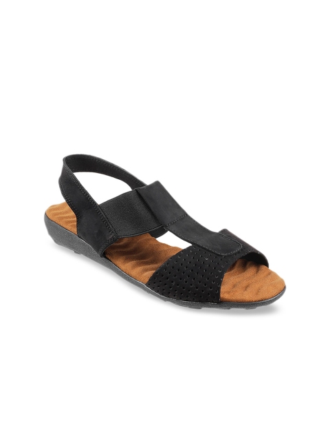 

Mochi Women Black Solid Open Toe Flats