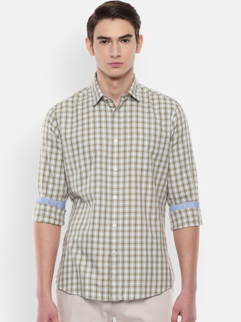 

Van Heusen Sport Men Olive Green & White Slim Fit Checked Casual Shirt