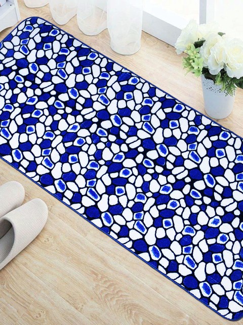 

Status Blue & White Printed Rectangular Super Soft Non-Slip Mink Floor Runner