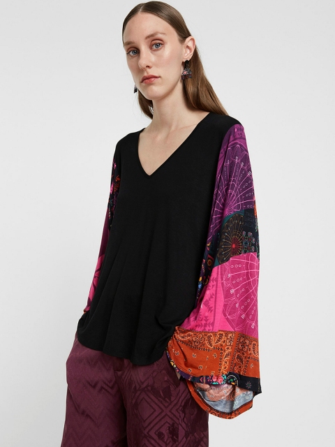 

Desigual Women Black Solid Top