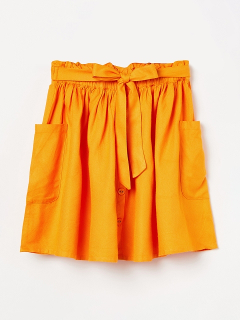 

Fame Forever by Lifestyle Girls Yellow Solid Flared Skirt