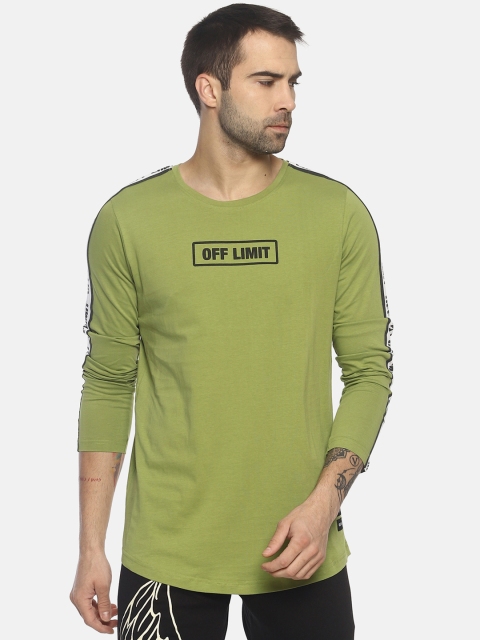 

KULTPRIT Men Green Printed Round Neck T-shirt