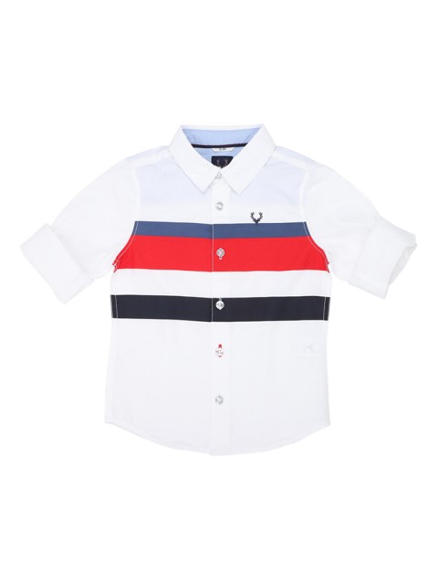 

Allen Solly Junior Boys White & Red Colourblocked Casual Shirt