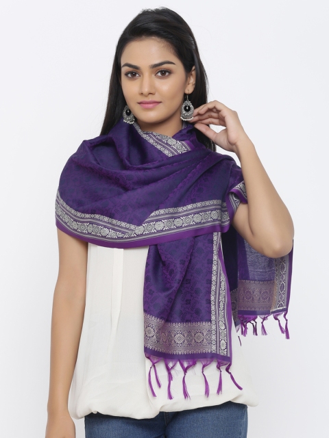 

SOUNDARYA Women Purple Woven Design Stole