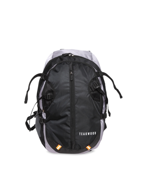 

Teakwood Leathers Unisex Black & Grey Colourblocked Backpack