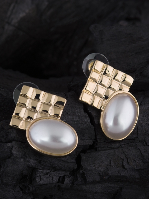 

E2O Gold-Plated & Off-White Geometric Studs