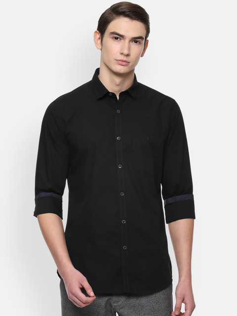 

Van Heusen Sport Men Black Slim Fit Solid Casual Shirt